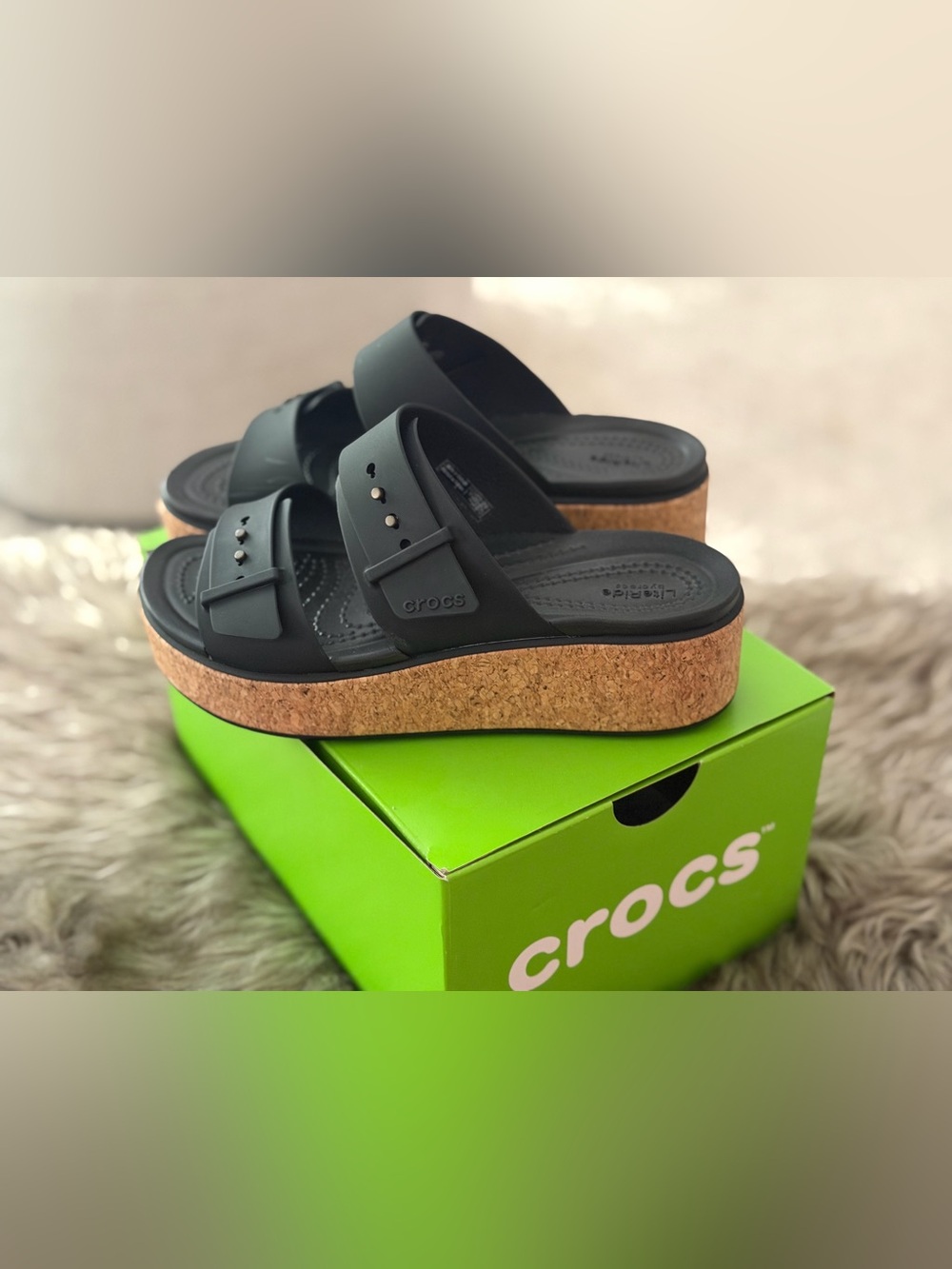 CROCS Brooklyn Cork Buckle Platform Sandals